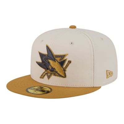 Men's New Era  Cream/Tan San Jose Sharks Colorpack Two-Tone 59FIFTY Fitted Hat