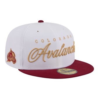 Men's New Era  White/Burgundy Colorado Avalanche Scripted 59FIFTY Fitted Hat