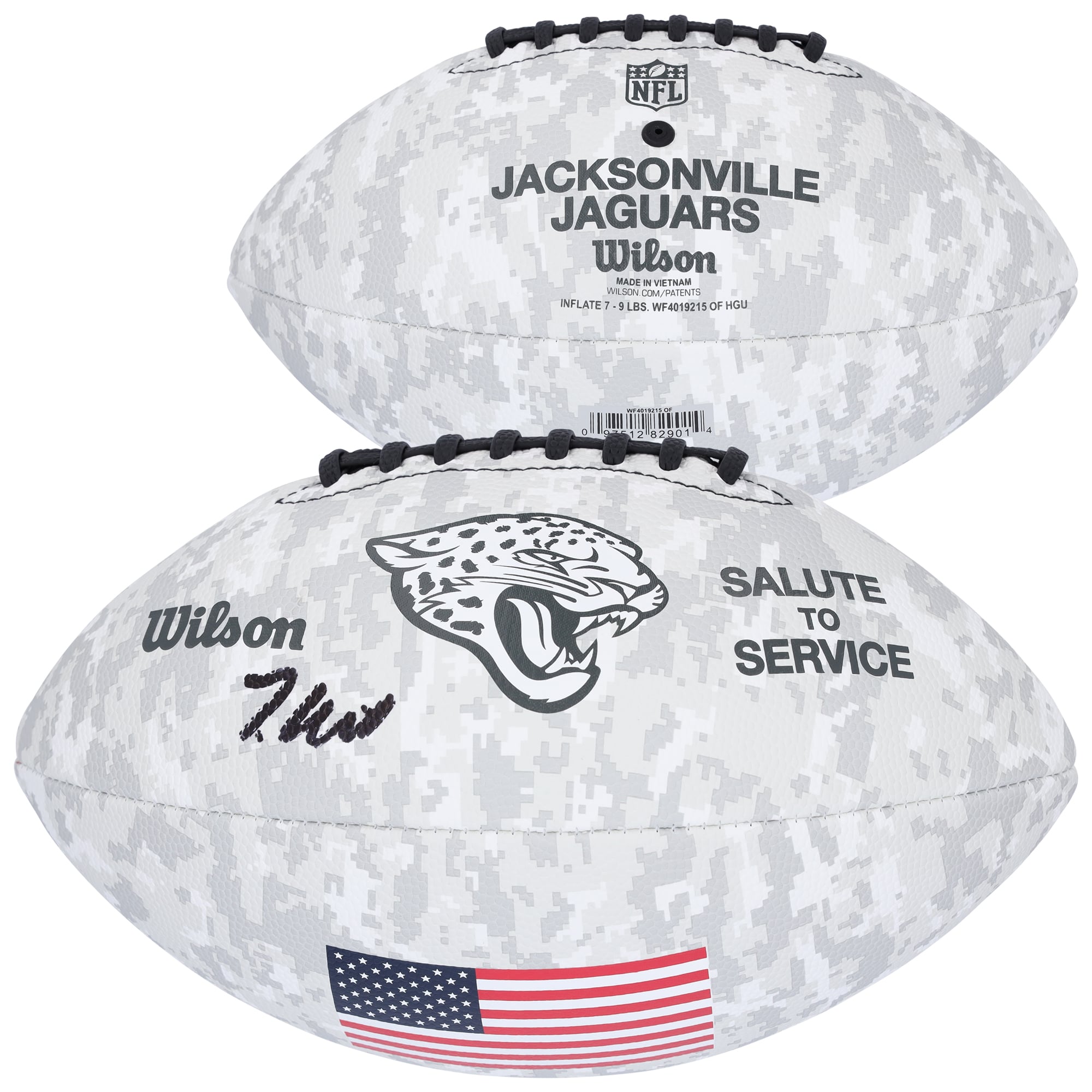 Travis Hunter Jacksonville Jaguars Autographed Wilson 2024 Salute To Service Football