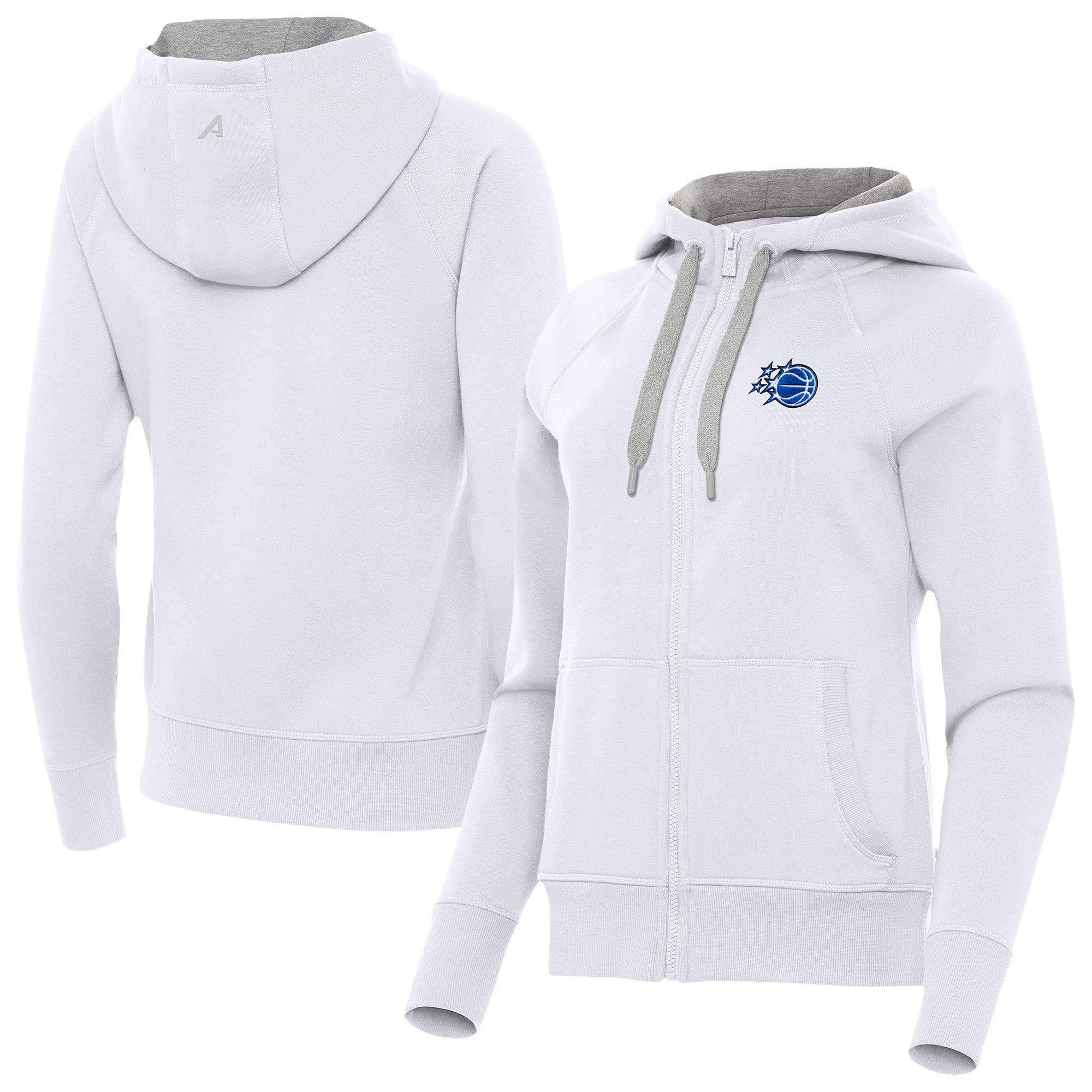 Women's Antigua White Orlando Magic New Logo Victory Full-Zip Hooded Sweatshirt