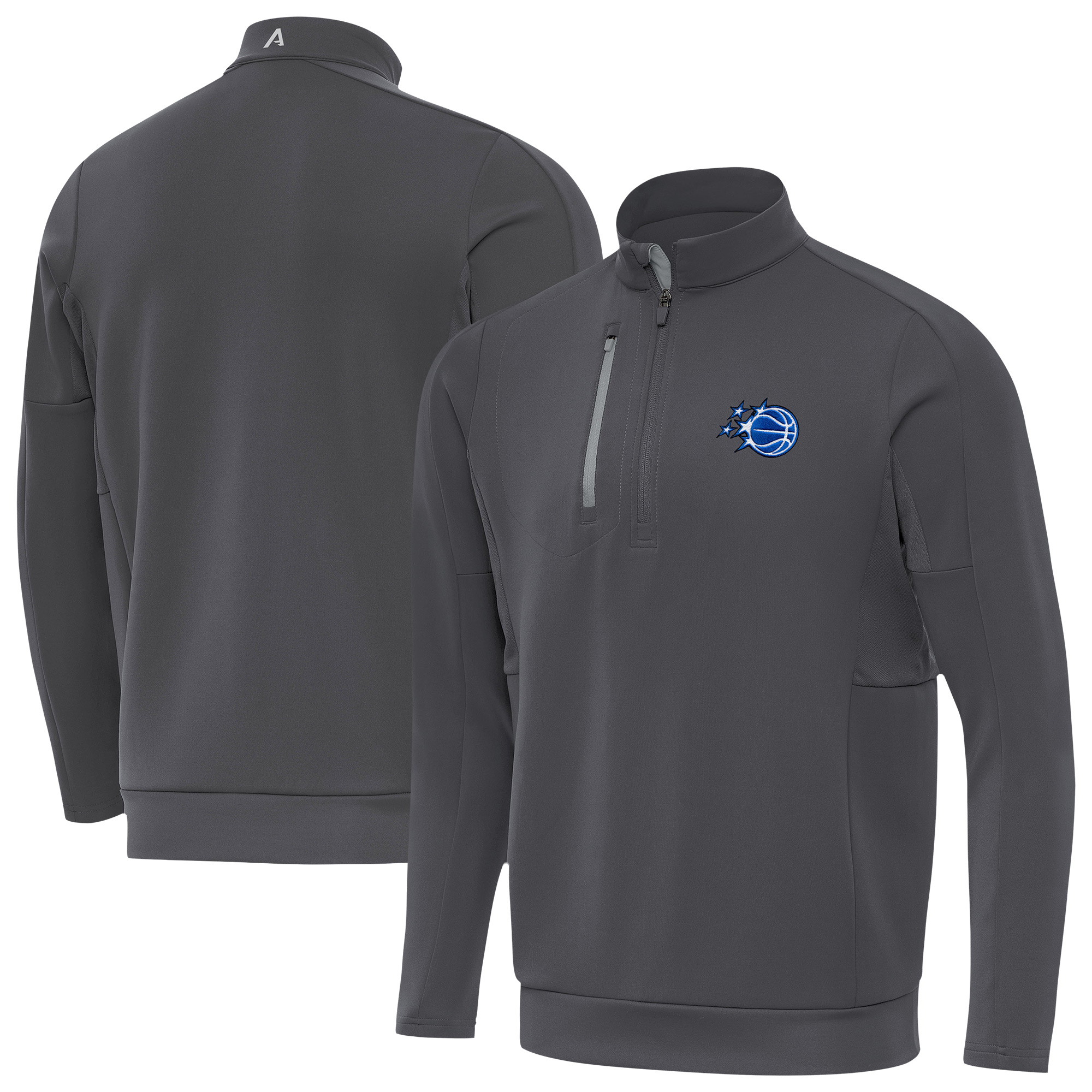 Men's Antigua Pewter Orlando Magic New Logo Generation Quarter-Zip Pullover Top