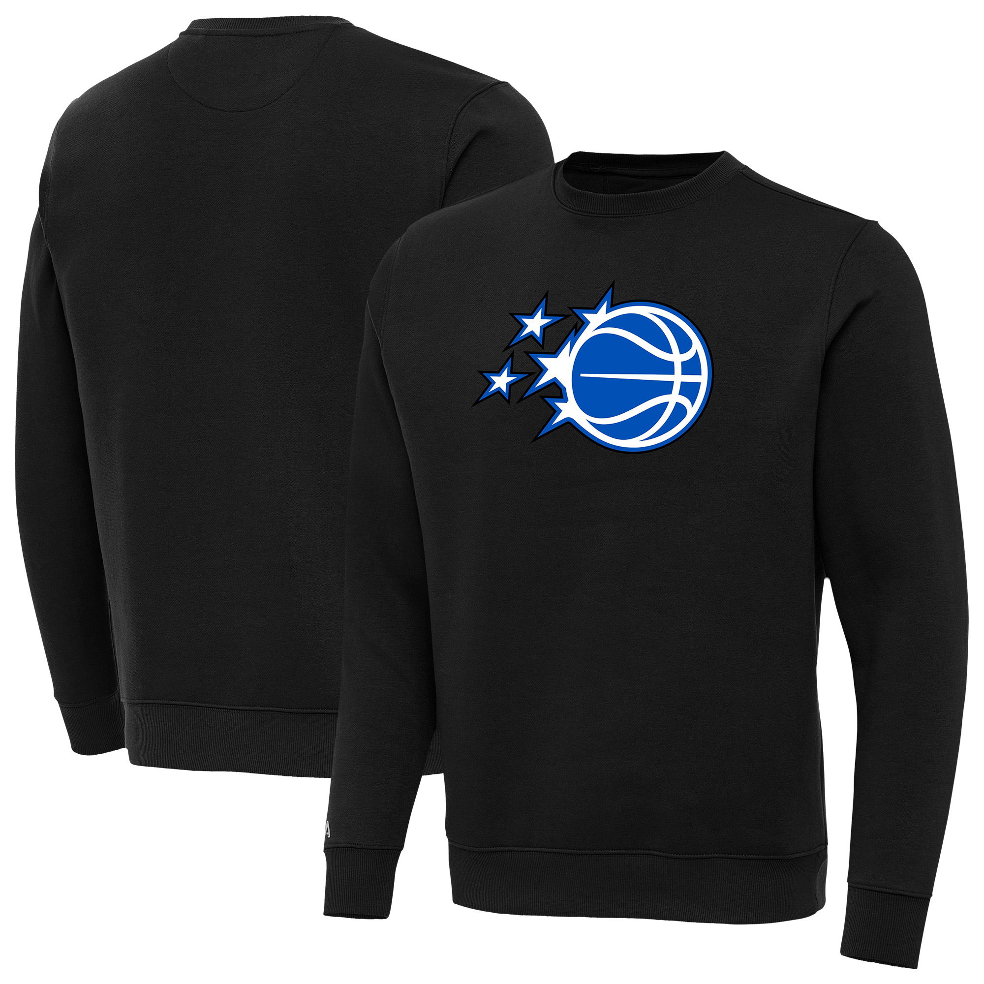 Men's Antigua Black Orlando Magic New Logo Tall Victory Pullover Sweatshirt