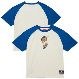 Women's Mitchell & Ness  Cream Chicago Cubs Boyfriend Raglan T-Shirt