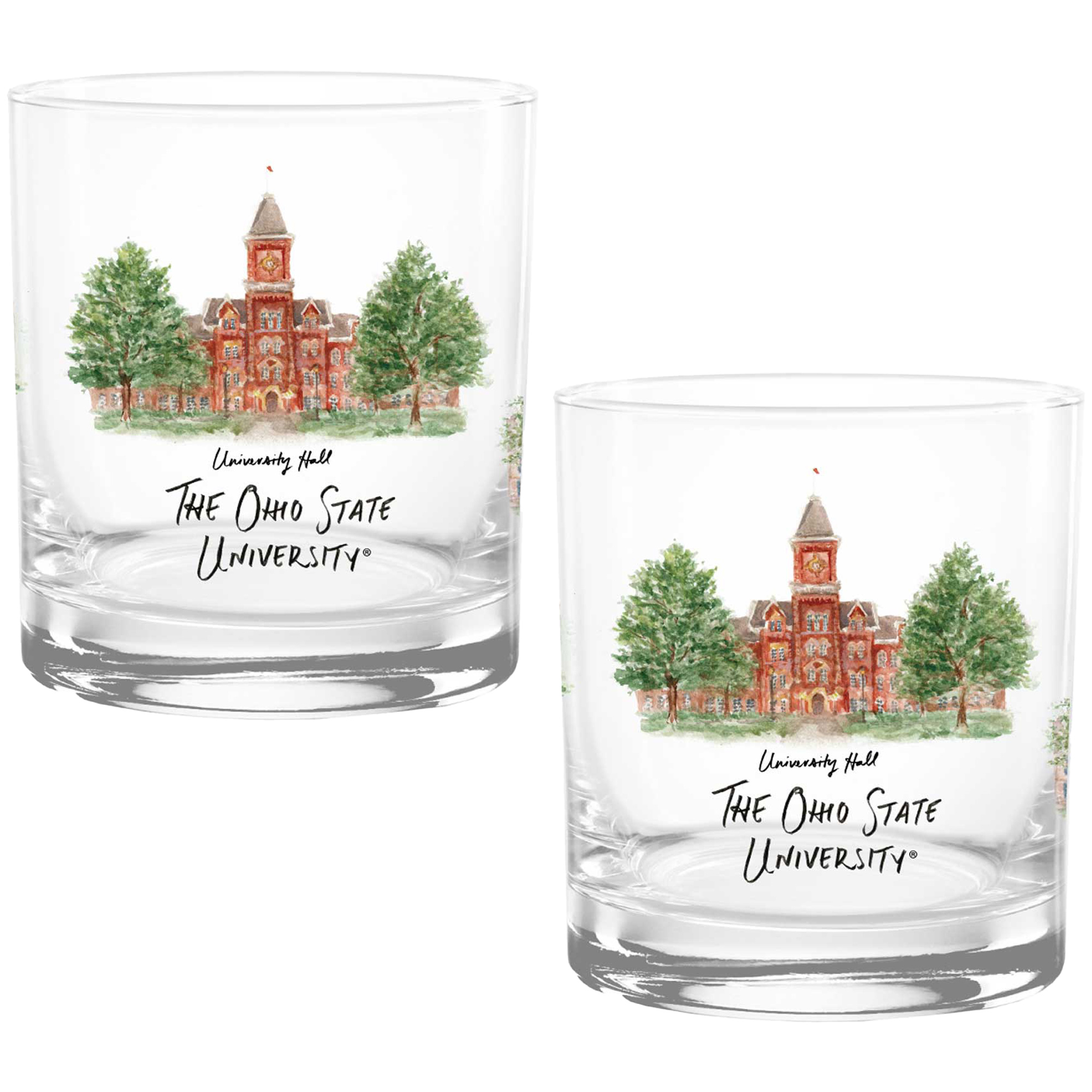 Ohio State Buckeyes 16oz. Laura Wilcox University Hall Two-Piece Rocks Glass Set