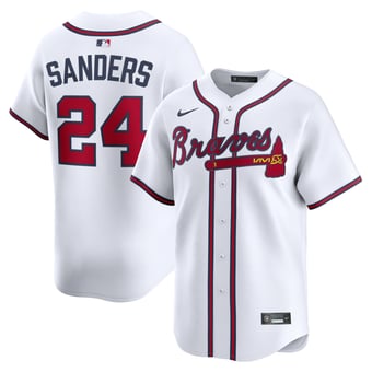 Men's Nike Deion Sanders White Atlanta Braves Limited Player Jersey