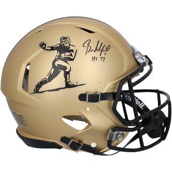 "Baker Mayfield Oklahoma Sooners Autographed Gold Heisman Speed Authentic Helmet with ""HS 17"" Inscription"