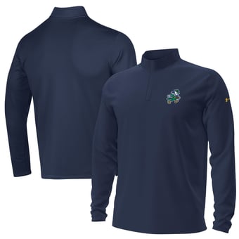Men's Under Armour Navy Notre Dame Fighting Irish Sporting Leprechaun Motion Quarter-Zip Jacket