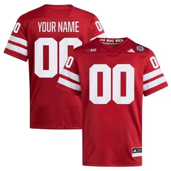 Men's adidas  Scarlet Nebraska Huskers Custom Home Premier Football Jersey