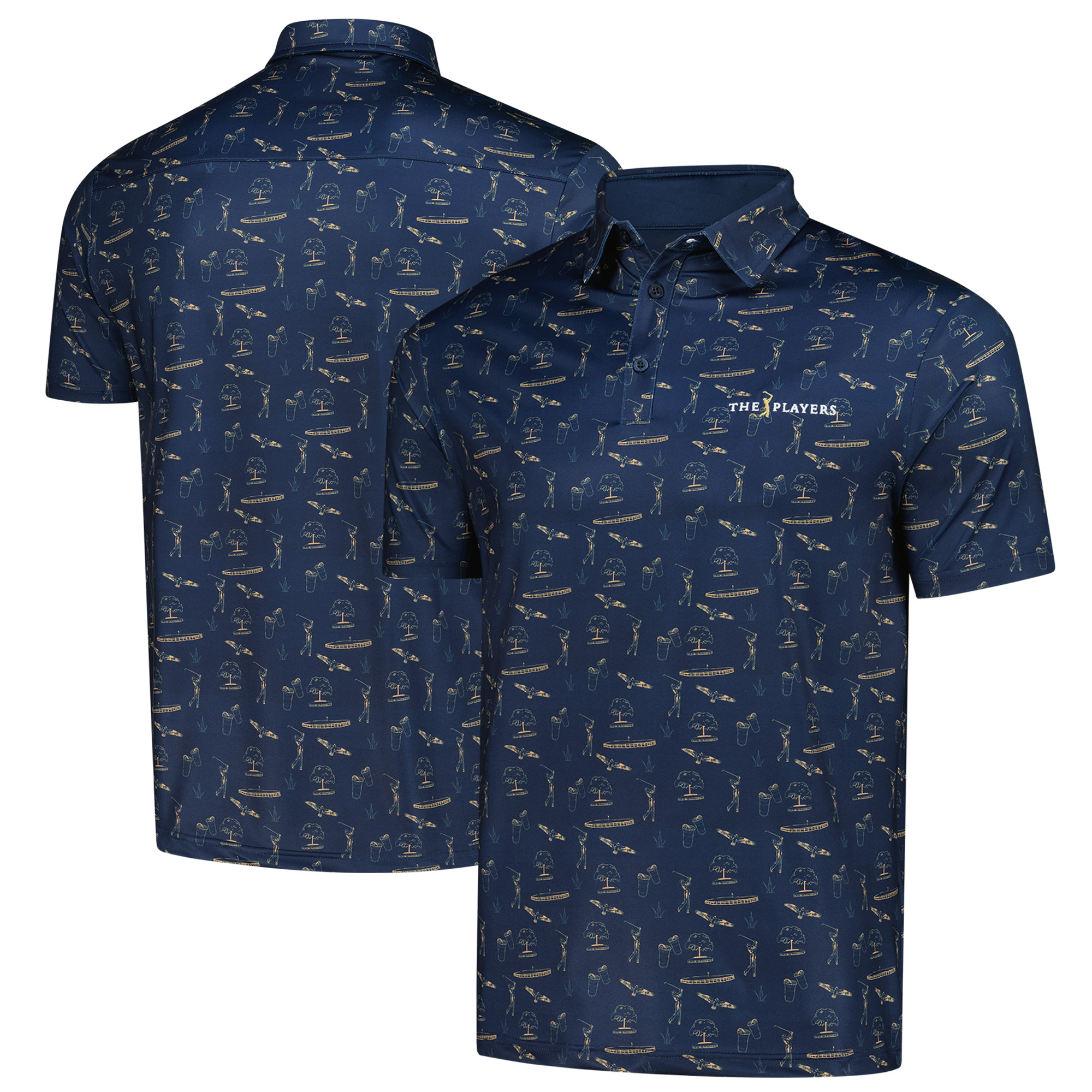 Men's Flomotion Navy THE PLAYERS Sawgrass Polo