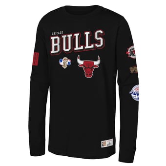 Youth Mitchell & Ness  Black Chicago Bulls Hardwood Classics Training Camp Long Sleeve T-Shirt
