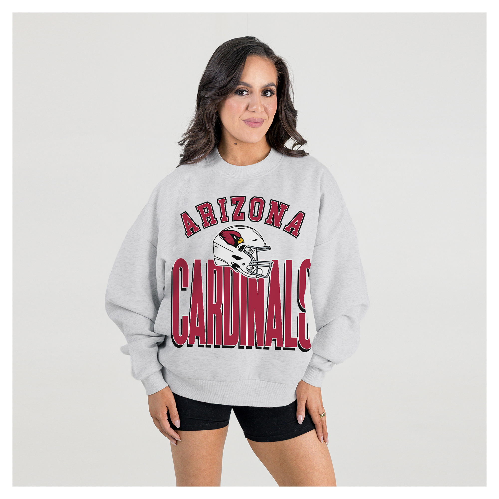 Gameday Couture Women's Ash Arizona Cardinals Fierce Focus Premium Oversized Fleece Pullover Sweatshirt - Ash