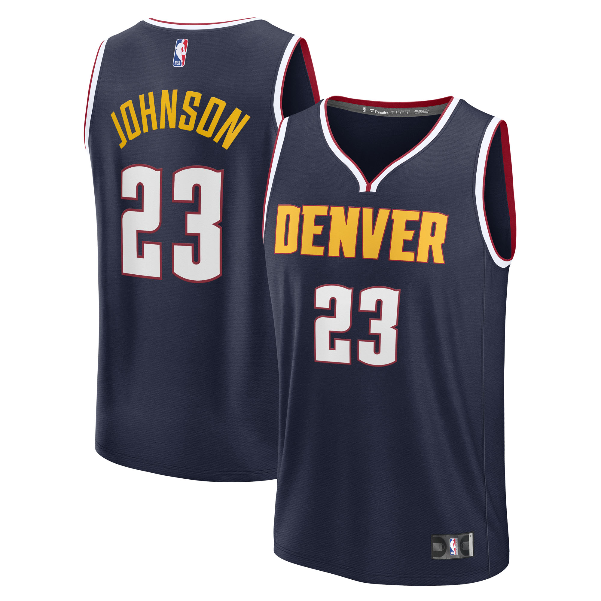 Men's Fanatics Cameron Johnson Navy Denver Nuggets Fast Break Replica Jersey - Icon Edition