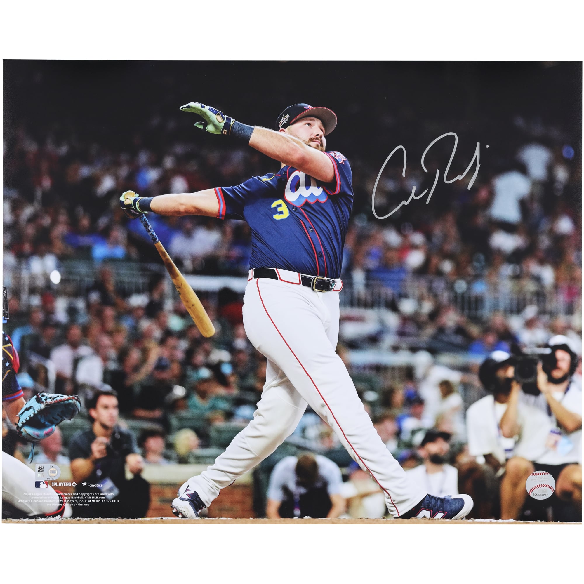 Fotografía autografiada de Cal Raleigh Seattle Mariners del Derby de Jonrones de la MLB 2025, 40,6 x 50,8 cm