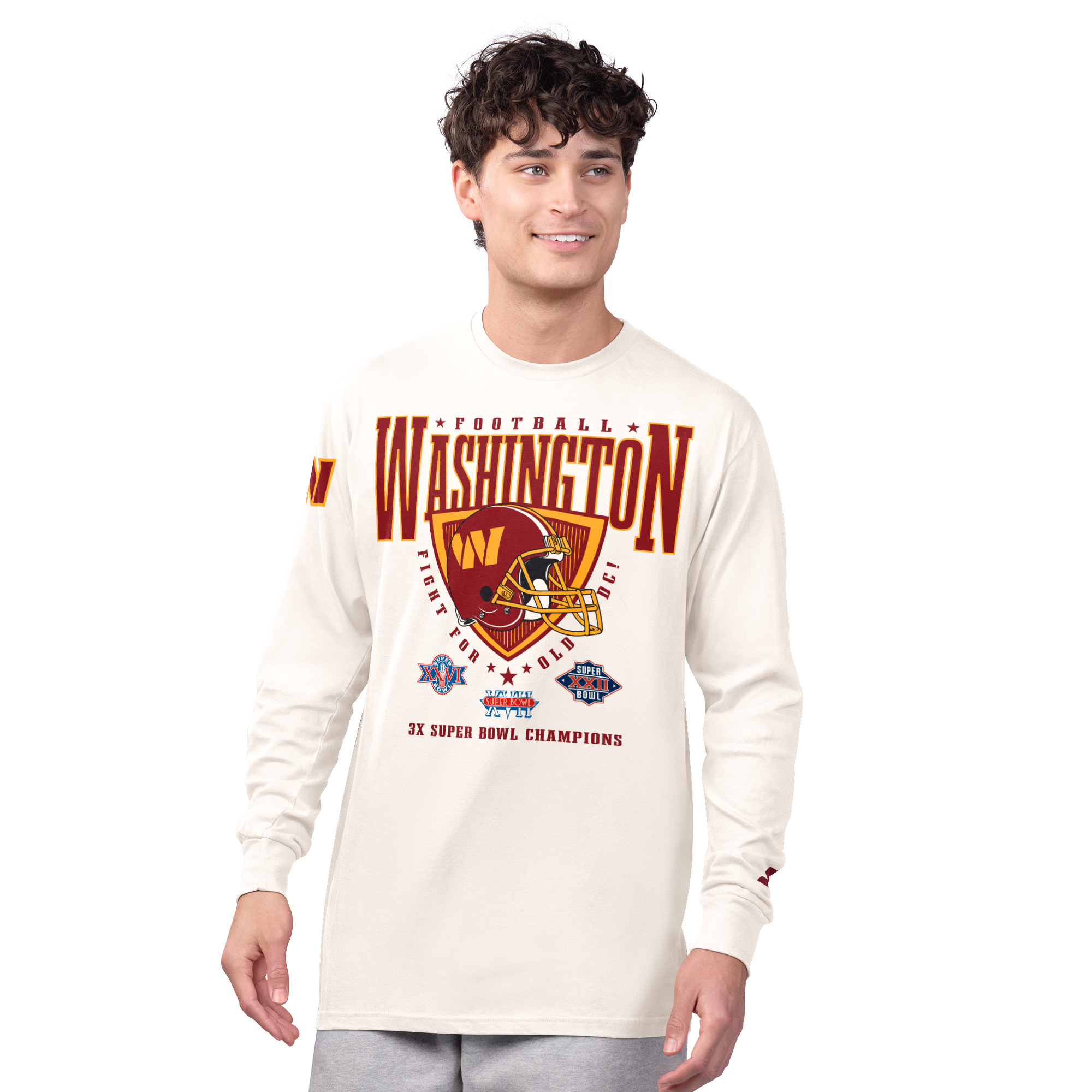 Men's Starter Cream Washington Commanders Champions Long Sleeve T-Shirt