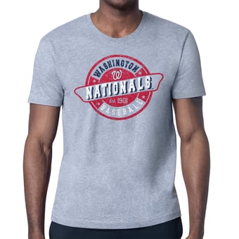 Men's Starter Heather Gray Washington Nationals Route 66 Team Logo T-Shirt