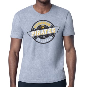 Men's Starter Gray Pittsburgh Pirates Route 66 Team Logo T-Shirt