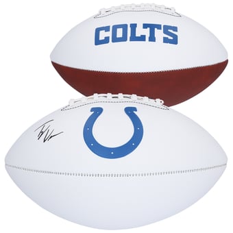 Tyler Warren Indianapolis Colts Autographed Franklin White Panel Football
