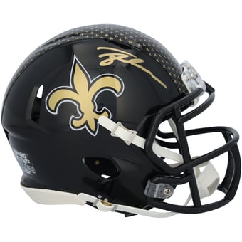 Tyler Shough New Orleans Saints Autographed Riddell Alternate Speed Mini Helmet