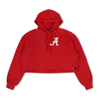 Women's Aviator Nation Crimson Alabama Crimson Tide Tri-Blend Cropped Hoodie