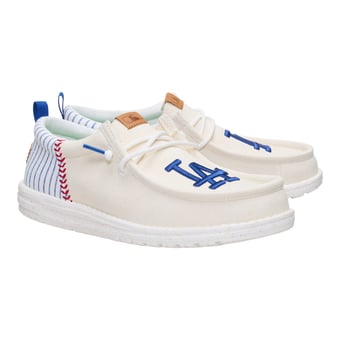 Men's Hey Dude White Los Angeles Dodgers Wally Casual Slip On Shoes