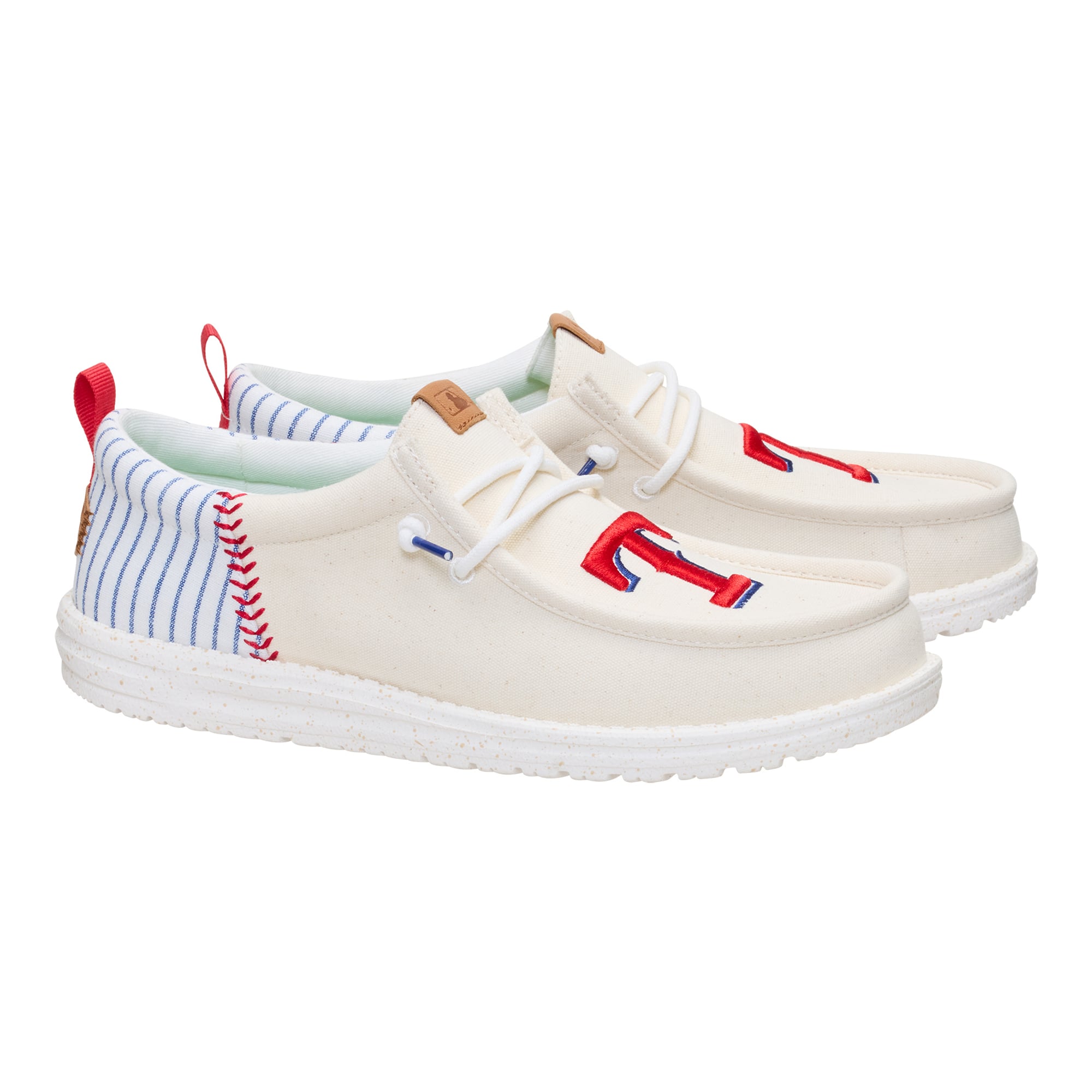 Men's Hey Dude White Texas Rangers Wally Casual Slip On Shoes