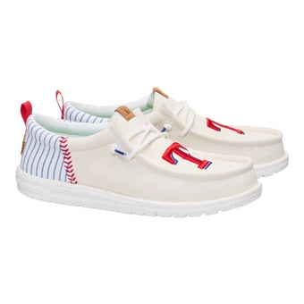 Men's Hey Dude White Texas Rangers Wally Casual Slip On Shoes