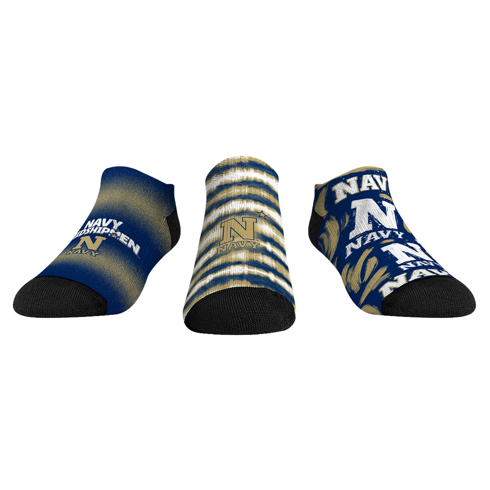 Unisex Rock Em  Navy Navy Midshipmen Make Some Noise Three-Pack Low-Cut Socks Set