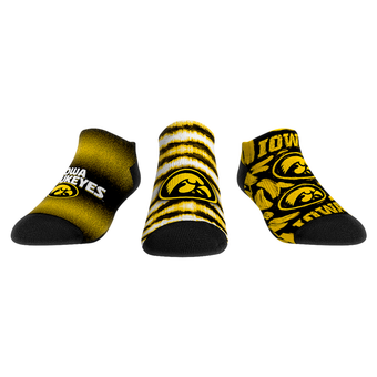 Unisex Rock Em  Black Iowa Hawkeyes Make Some Noise Three-Pack Low-Cut Socks Set