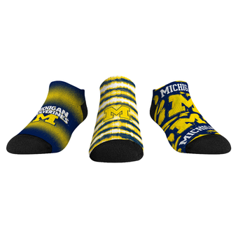 Unisex Rock Em  Blue Michigan Wolverines Make Some Noise Three-Pack Low-Cut Socks Set
