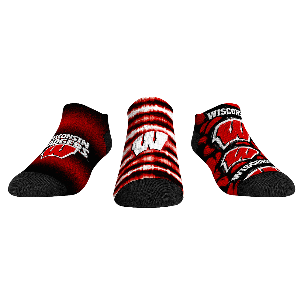 Youth Rock Em  Red Wisconsin Badgers Make Some Noise Three-Pack Low-Cut Socks Set