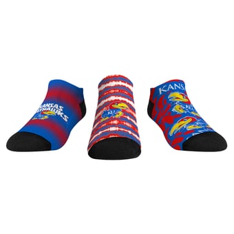 Youth Rock Em  Blue Kansas Jayhawks Make Some Noise Three-Pack Low-Cut Socks Set