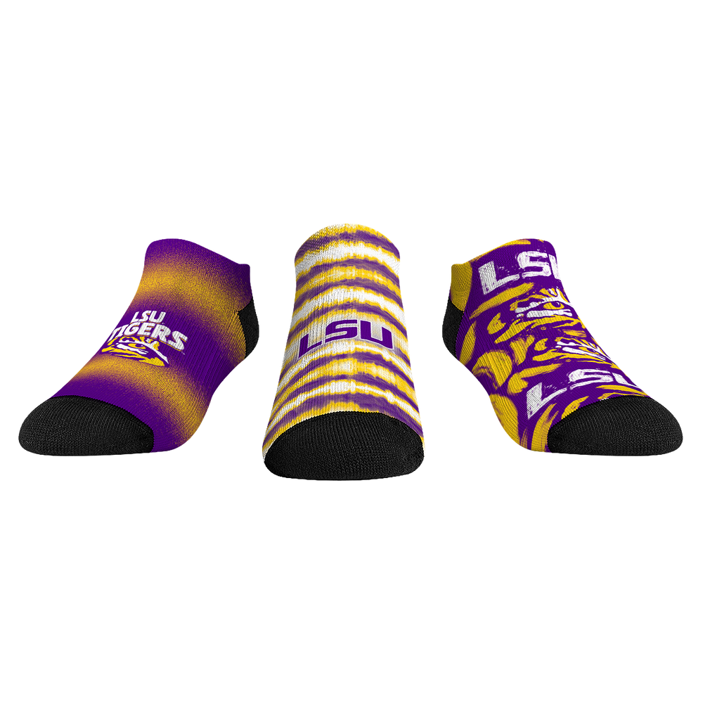 Youth Rock Em  Purple LSU Tigers Make Some Noise Three-Pack Low-Cut Socks Set
