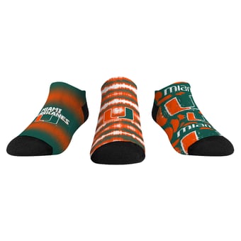 Youth Rock Em  Green Miami Hurricanes Make Some Noise Three-Pack Low-Cut Socks Set