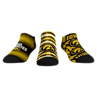 Youth Rock Em  Black Iowa Hawkeyes Make Some Noise Three-Pack Low-Cut Socks Set