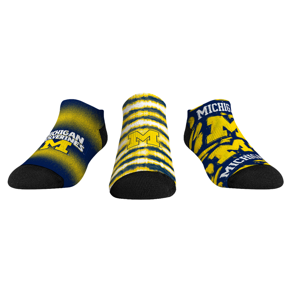 Youth Rock Em  Blue Michigan Wolverines Make Some Noise Three-Pack Low-Cut Socks Set
