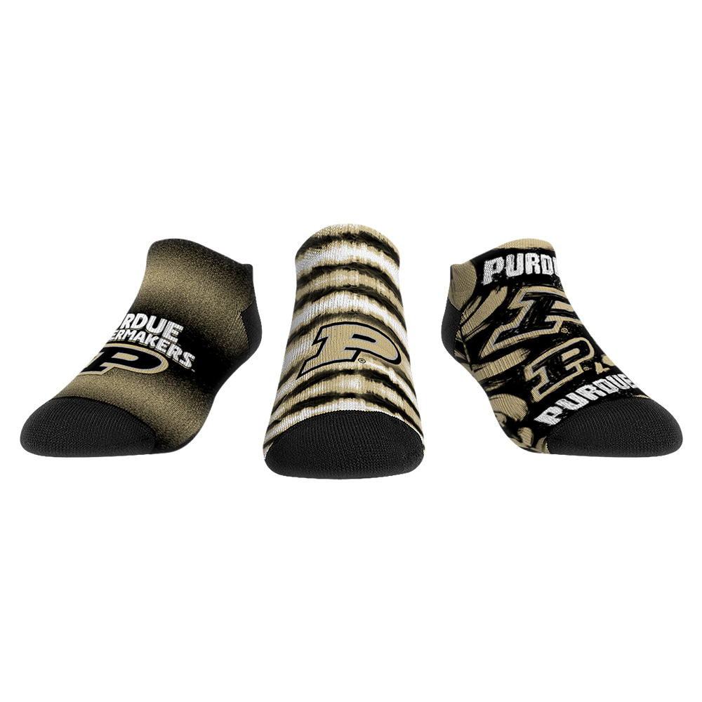 Youth Rock Em  Black Purdue Boilermakers Make Some Noise Three-Pack Low-Cut Socks Set