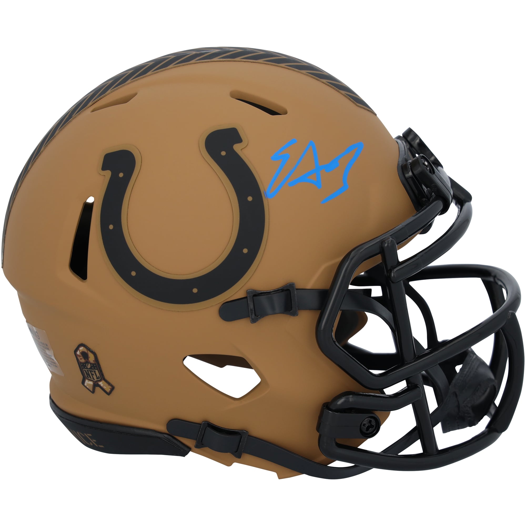 Edgerrin James Indianapolis Colts Autographed Riddell 2023 Salute To Service Speed Mini Helmet