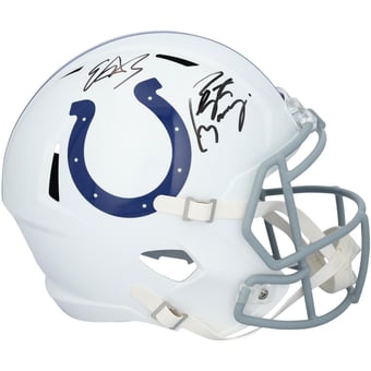 Peyton Manning & Edgerrin James Indianapolis Colts Autographed Riddell Speed Replica Helmet