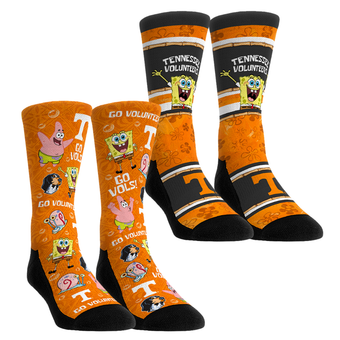 Unisex Rock Em  Orange Tennessee Volunteers SpongeBob SquarePants Two-Pack Crew Socks Set