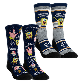Unisex Rock Em  Navy Penn State Nittany Lions SpongeBob SquarePants Two-Pack Crew Socks Set