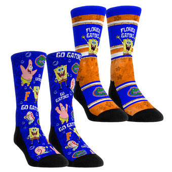 Youth Rock Em  Blue Florida Gators SpongeBob SquarePants Two-Pack Crew Socks Set