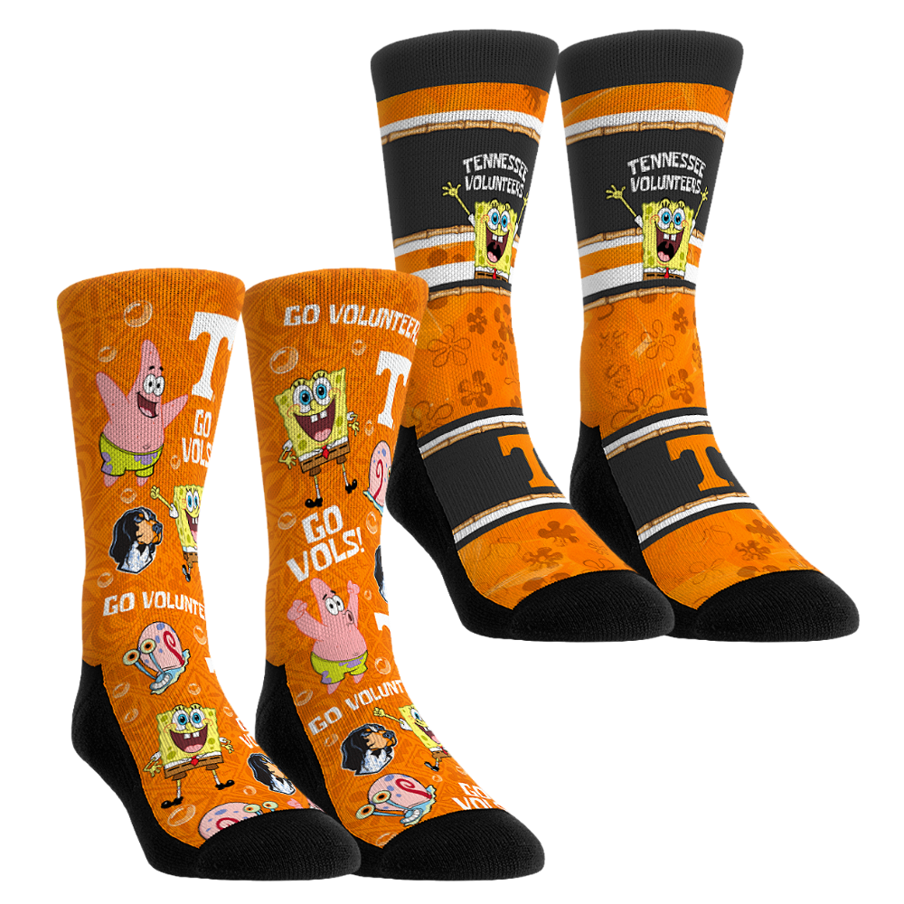 Youth Rock Em  Orange Tennessee Volunteers SpongeBob SquarePants Two-Pack Crew Socks Set