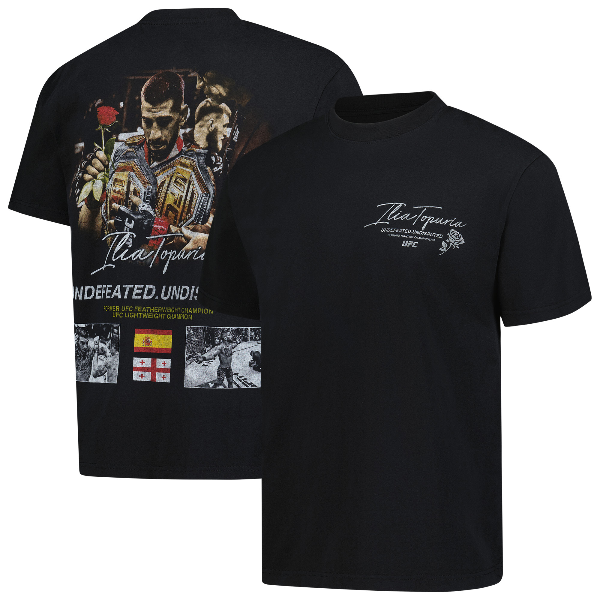 Men’s Black Ilia Topuria Tea And Roses Boxy T-Shirt