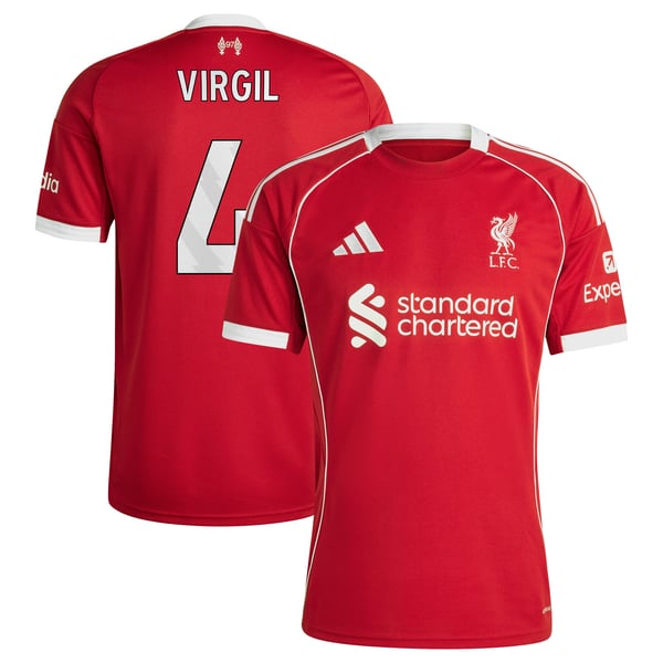 Maillot Liverpool adidas Domicile 25/26 avec flocage Virgil 4