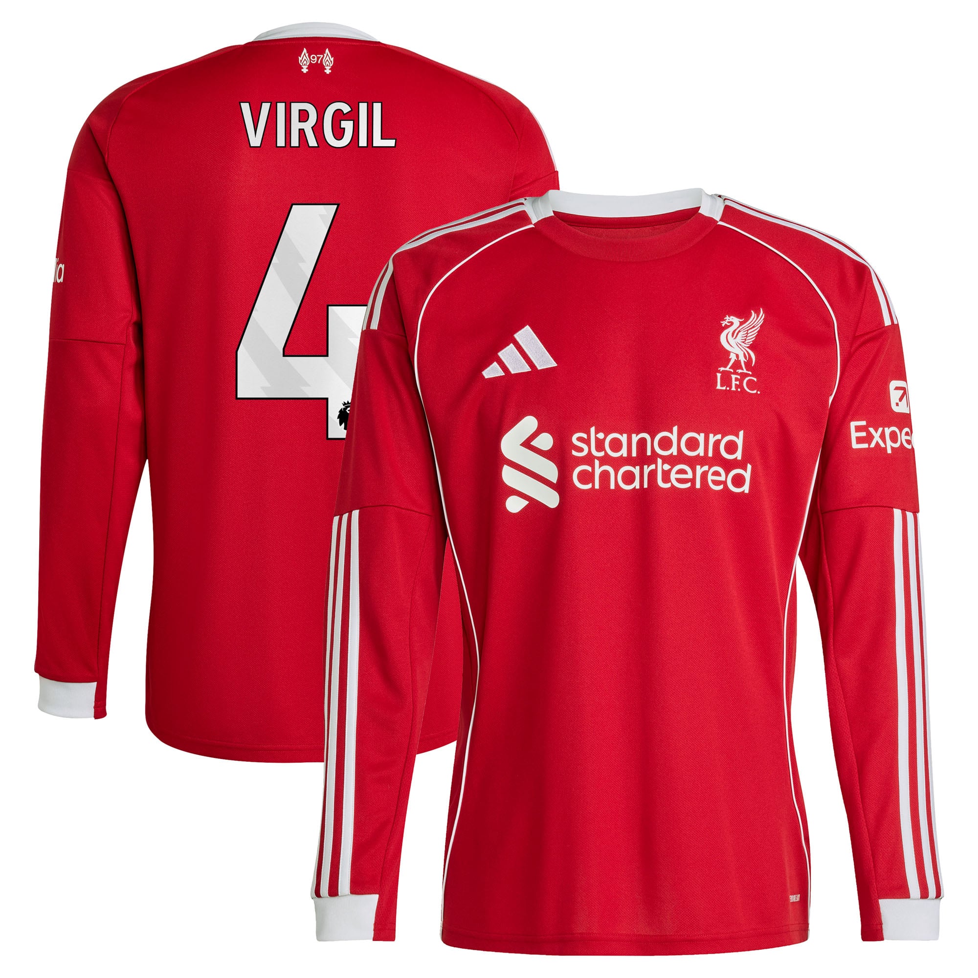 Maillot Liverpool adidas Domicile 25/26 - Manches longues avec flocage Virgil 4