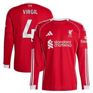 Maillot Liverpool adidas Domicile 25/26 - Manches longues avec flocage Virgil 4, vue 1