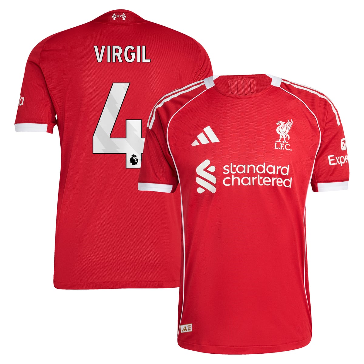 Maillot Authentique Liverpool adidas Domicile 25/26 avec flocage Virgil 4