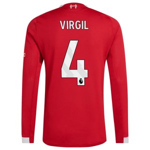 Maillot Authentique Liverpool adidas Domicile 25/26 - Manches longues avec flocage Virgil 4, vue 4