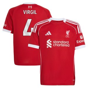 Maillot Liverpool adidas Domicile 25/26 - Enfant avec flocage Virgil 4, vue 1