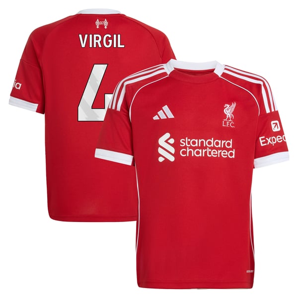 Maillot Liverpool adidas Domicile 25/26 - Enfant avec flocage Virgil 4